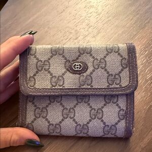 Authentic Gucci Beige and Brown Monogram Wallet